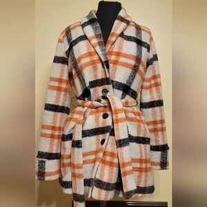 Cartonnier Orange and Black Plaid Jacket